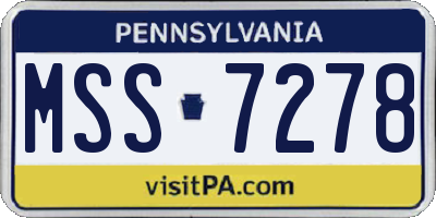 PA license plate MSS7278