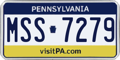 PA license plate MSS7279