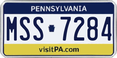 PA license plate MSS7284