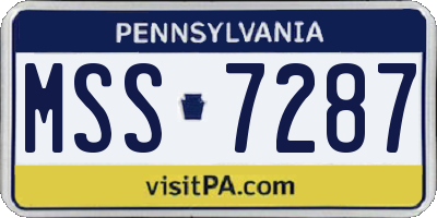 PA license plate MSS7287