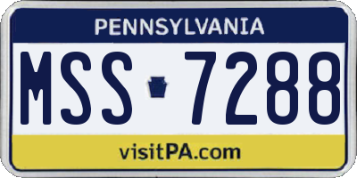 PA license plate MSS7288