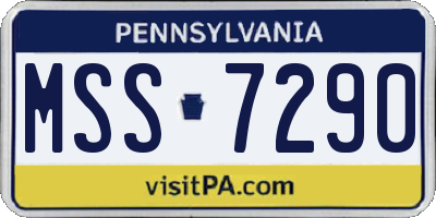 PA license plate MSS7290