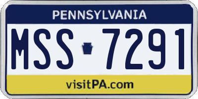 PA license plate MSS7291