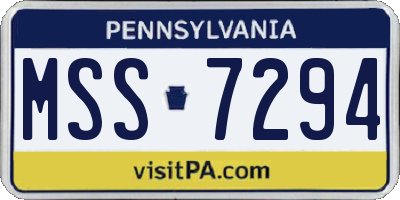 PA license plate MSS7294
