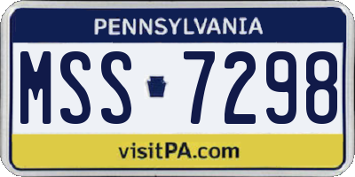 PA license plate MSS7298