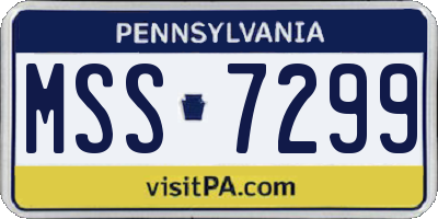 PA license plate MSS7299