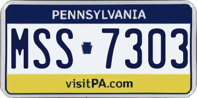 PA license plate MSS7303