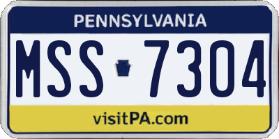 PA license plate MSS7304