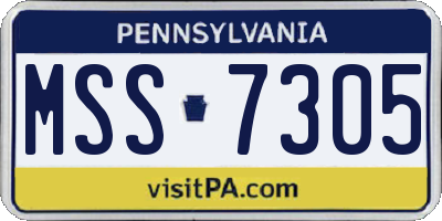 PA license plate MSS7305