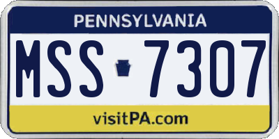 PA license plate MSS7307