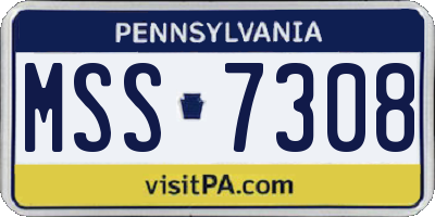 PA license plate MSS7308