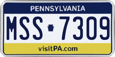 PA license plate MSS7309
