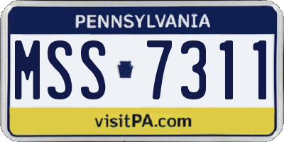 PA license plate MSS7311