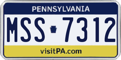 PA license plate MSS7312