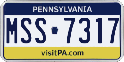 PA license plate MSS7317