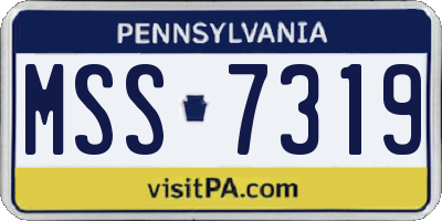 PA license plate MSS7319