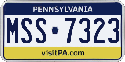 PA license plate MSS7323