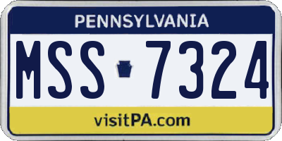 PA license plate MSS7324