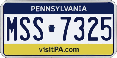 PA license plate MSS7325