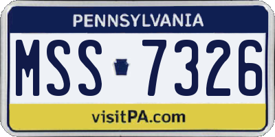 PA license plate MSS7326