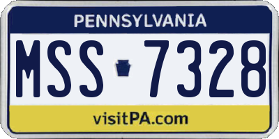 PA license plate MSS7328