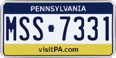 PA license plate MSS7331