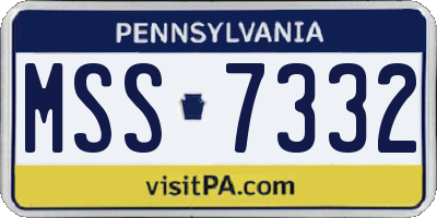 PA license plate MSS7332