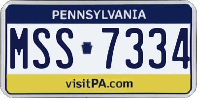 PA license plate MSS7334