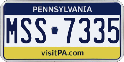 PA license plate MSS7335