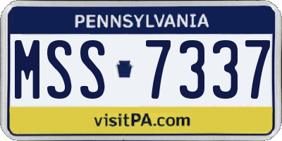 PA license plate MSS7337