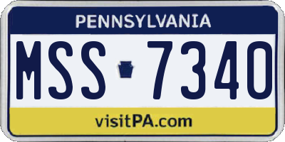 PA license plate MSS7340