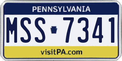 PA license plate MSS7341