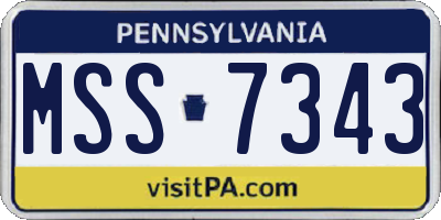 PA license plate MSS7343