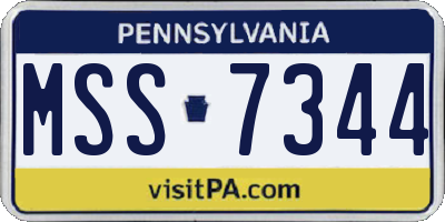 PA license plate MSS7344
