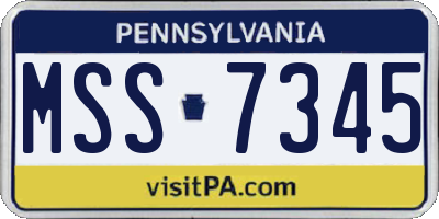 PA license plate MSS7345