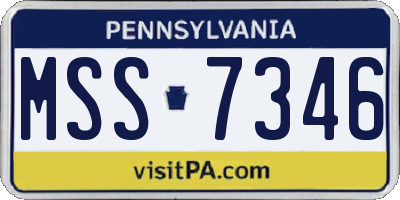 PA license plate MSS7346