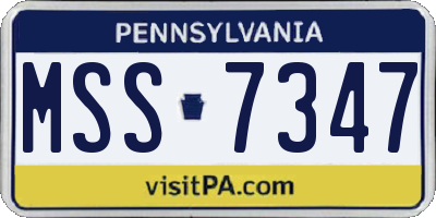 PA license plate MSS7347