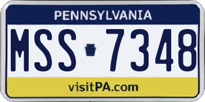 PA license plate MSS7348