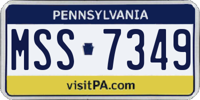 PA license plate MSS7349