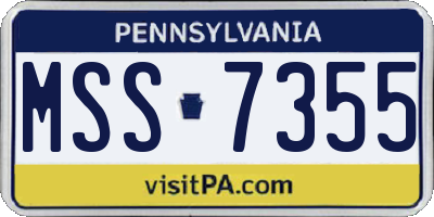 PA license plate MSS7355
