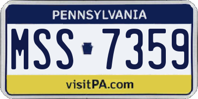 PA license plate MSS7359