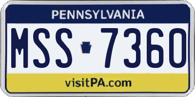 PA license plate MSS7360
