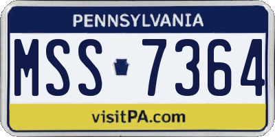 PA license plate MSS7364