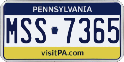 PA license plate MSS7365