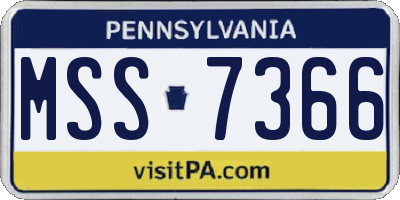 PA license plate MSS7366