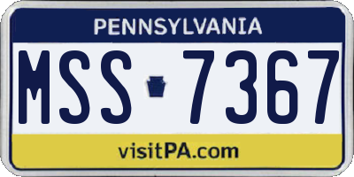 PA license plate MSS7367