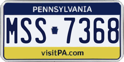 PA license plate MSS7368