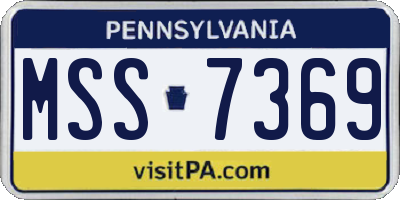 PA license plate MSS7369