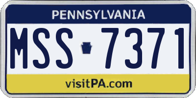 PA license plate MSS7371