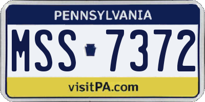 PA license plate MSS7372
